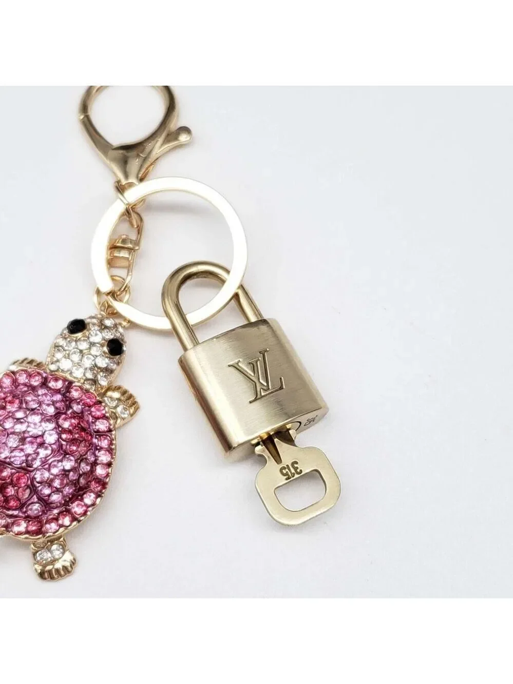 Louis Vuitton Gold Lock 🔒 Authentic LV Key + Unbranded Turtle Bag Charm